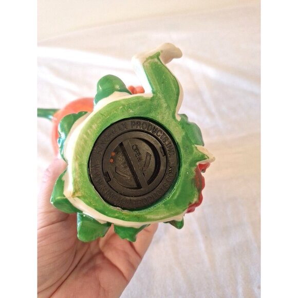 Flower Girl Fairy King Max Piggy Bank Ceramic 6 3/4" Orange Red Green - Picture 7 of 9